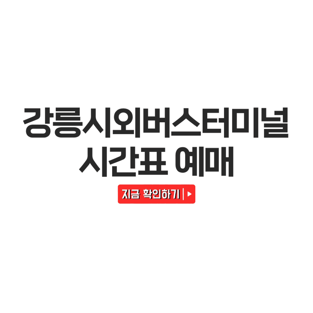 강릉시외버스터미널 시간표 예매